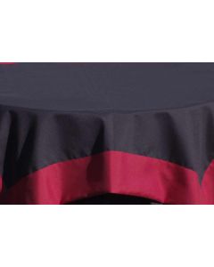Black with Red Border 84" x 84" Square Table Linen