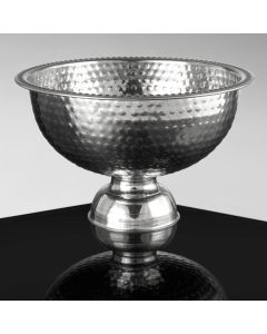 13" Round Hammered Stainless Bowl with pedestal
