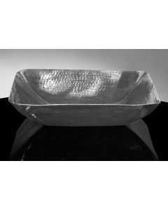 18" Square Hammered Stainless Bowl