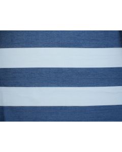 Navy Chiffon Stripe 81" x 81" Square Table Linen