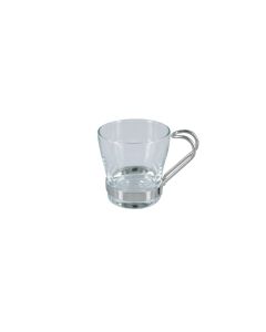 Glass Demitasse Cup with Stainless Handle for food