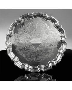 12" Round Silver Tray