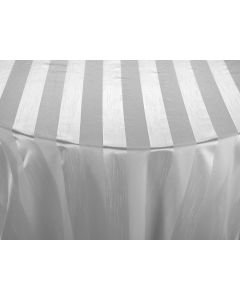 White Chiffon Stripe 81" x 81" Square Table Linen